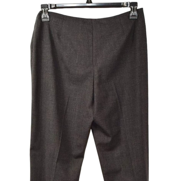 Leggiardo - Dark Grey 96% Wool Long wide leg thin dress pants women's size 12 - Picture 4 of 4